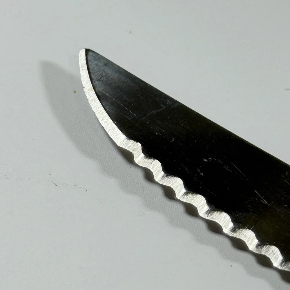VTG Regent Sheffield Serrated Bread Knife Kitchen Tool Cream Faux Stag England